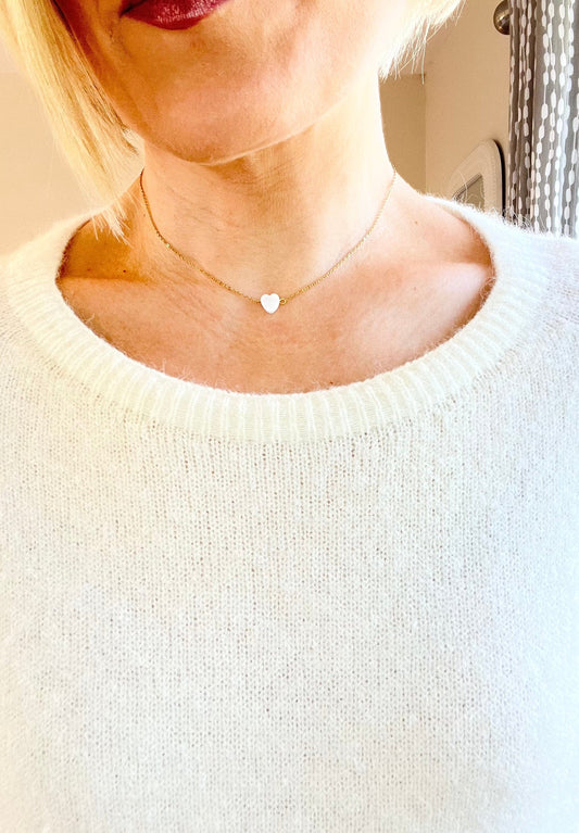 Belle Bracelet - Pearl Heart Bracelet French Edit 