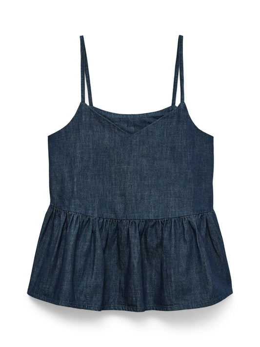 Biance Denim Top | Dark Blue Blouse Vero Moda 