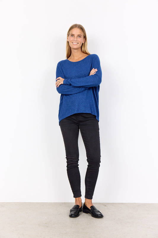 Biara Blouse | Estate Blue Melange Blouse Soya Concept 
