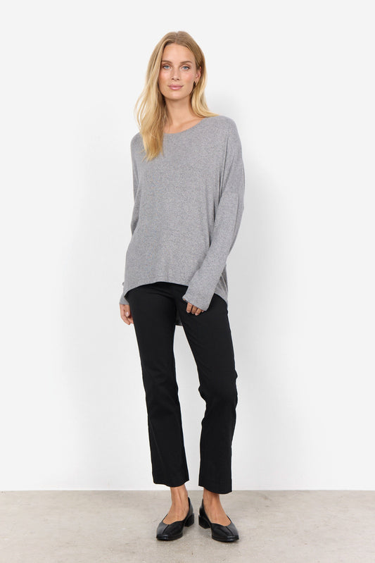 Biara Blouse | Medium Grey Melange Blouse Soya Concept 