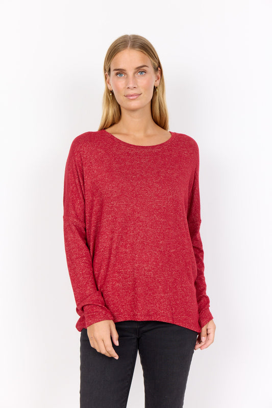 Biara Blouse | Red Melange Blouse Soya Concept 