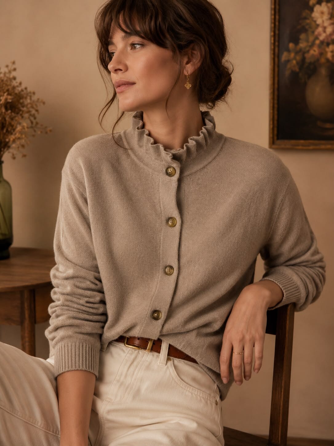 Bibibane Cardigan | 4 Colours Knitwear Parisienne Collection Taupe 
