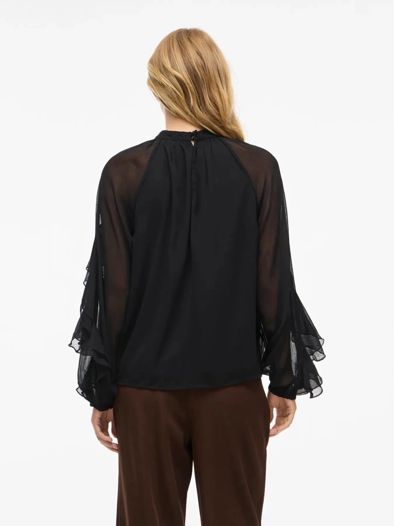 Binna Frill Blouse | Black Beauty Shirts & Tops Vila Clothing 