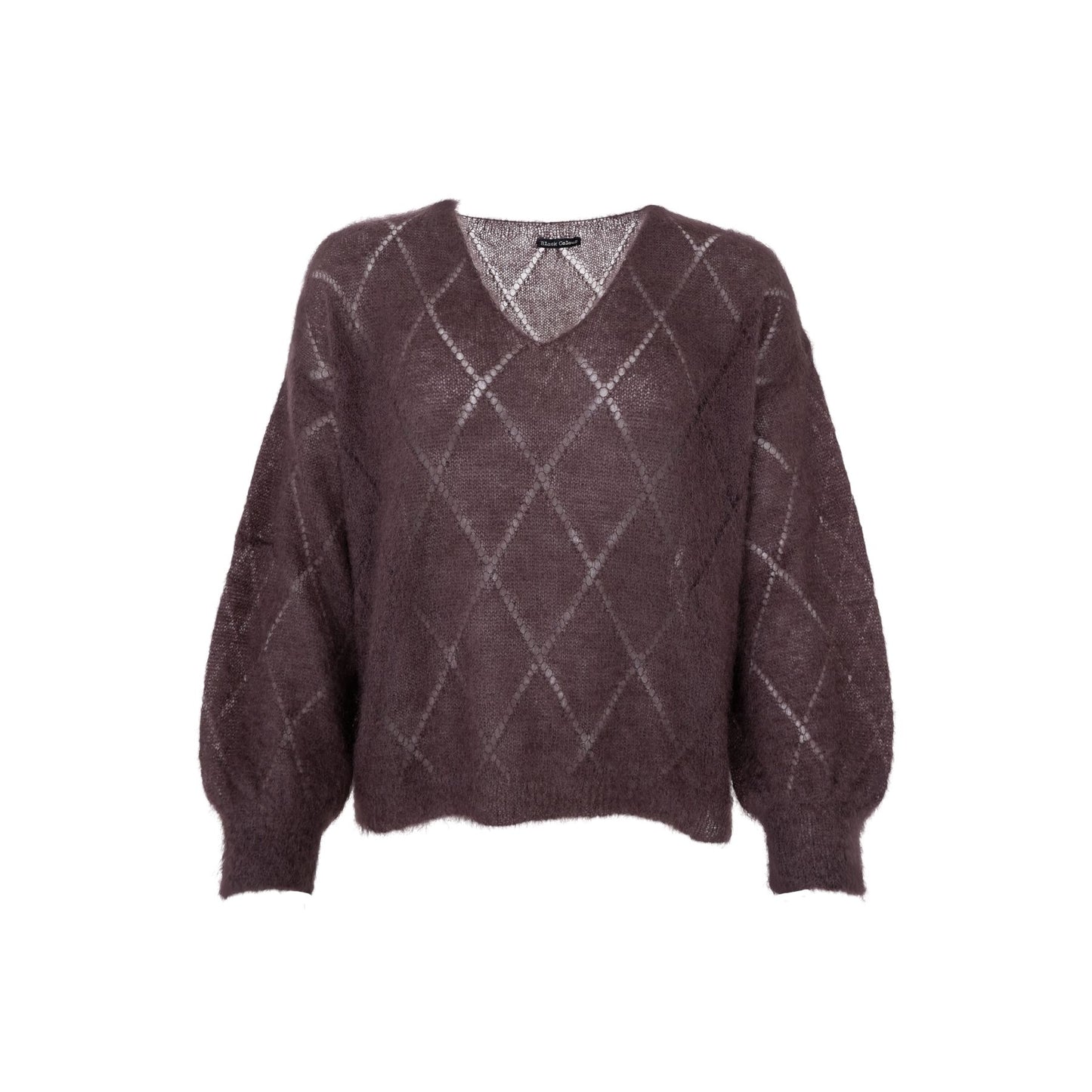 Bjoerk Argyle Jumper | Coffee Cardigan Black Colour 