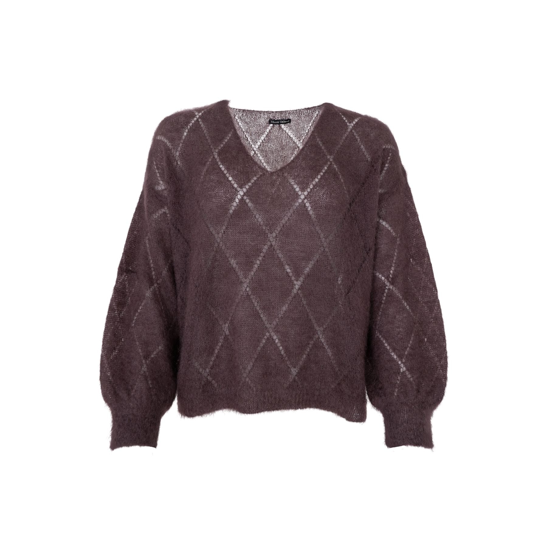 Bjoerk Argyle Jumper | Coffee Cardigan Black Colour 