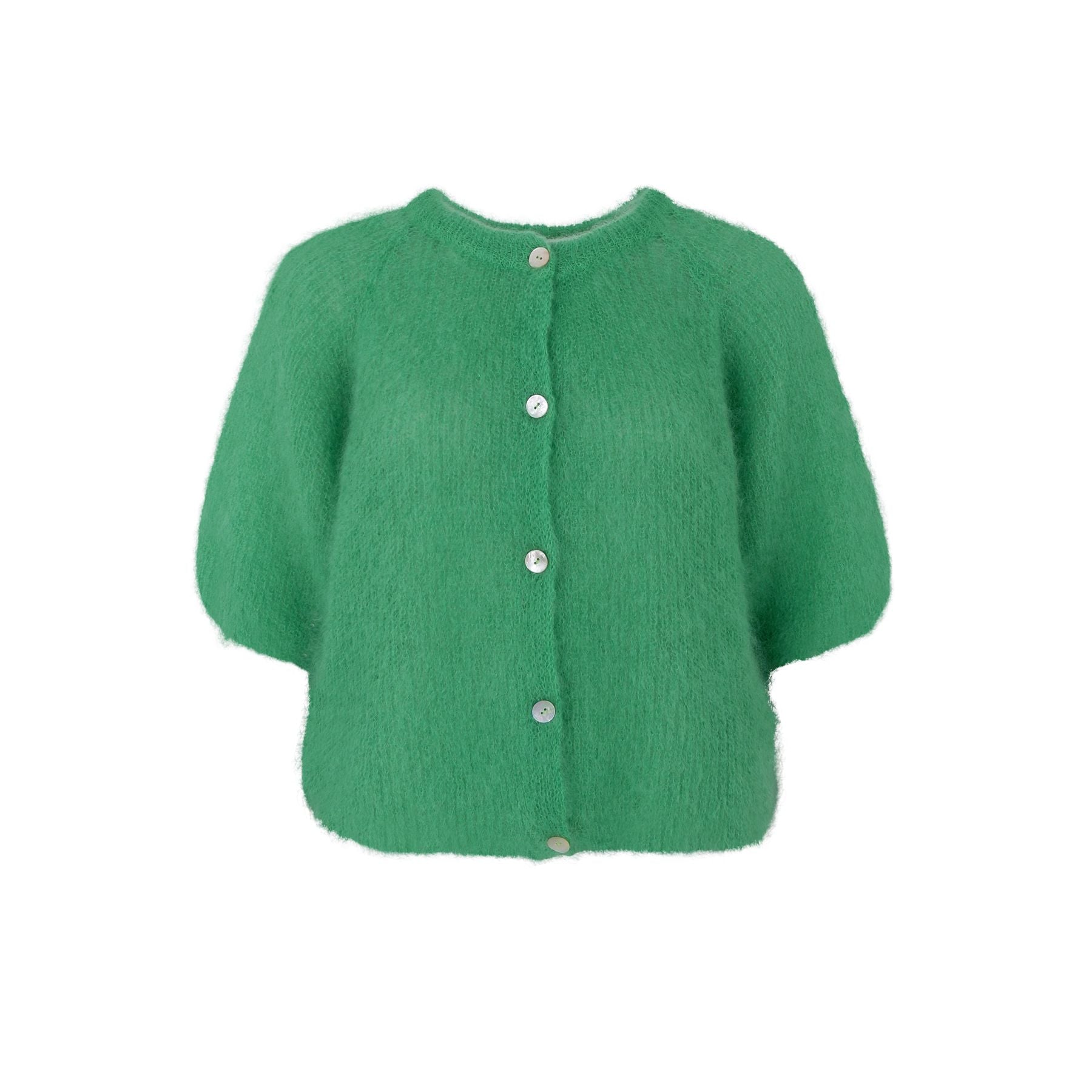 Bjoerk Knit Cardigan | Green Cardigan Black Colour 