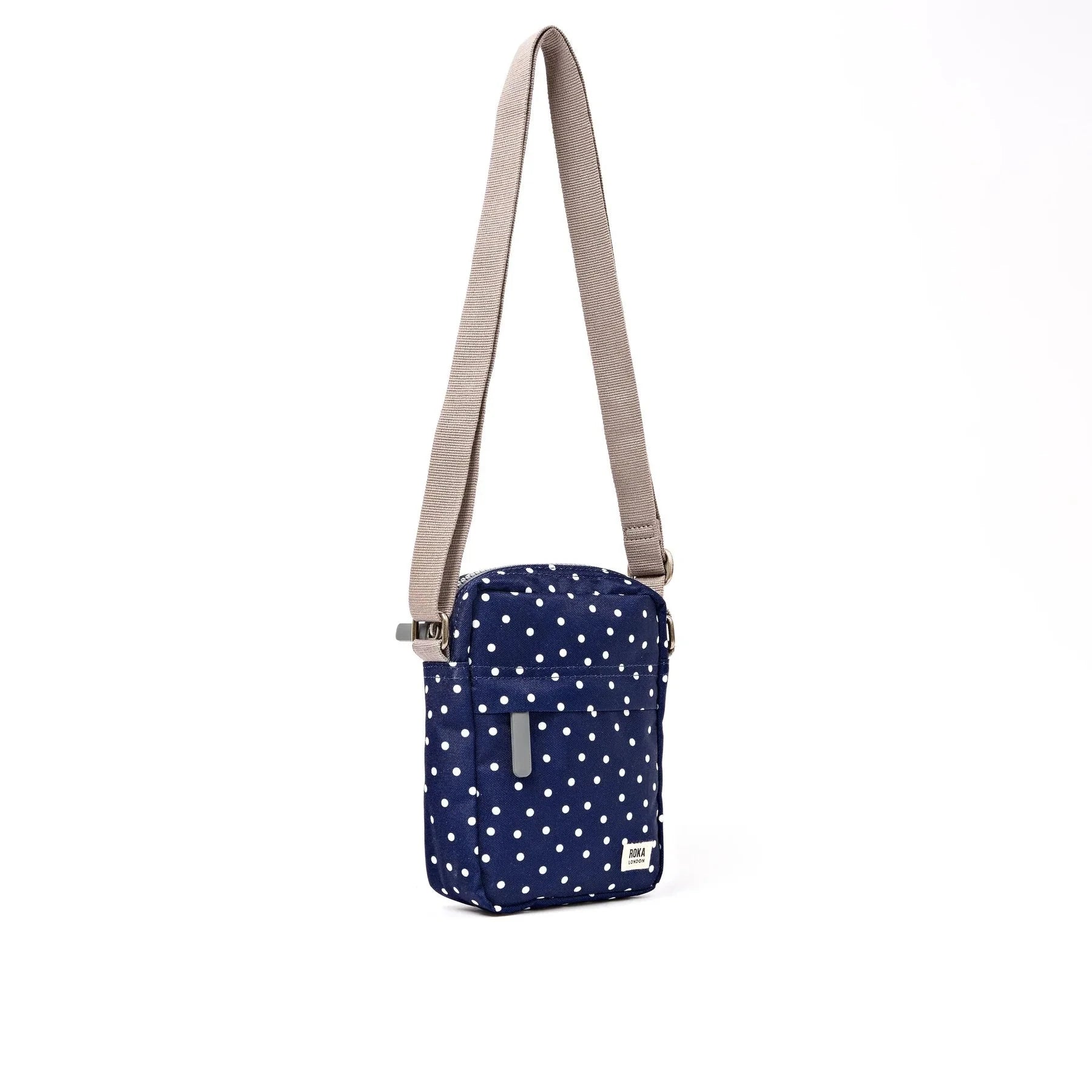 Bond Cross Body | Recycled Canvas | Navy Polka Dot Backpacks Roka 