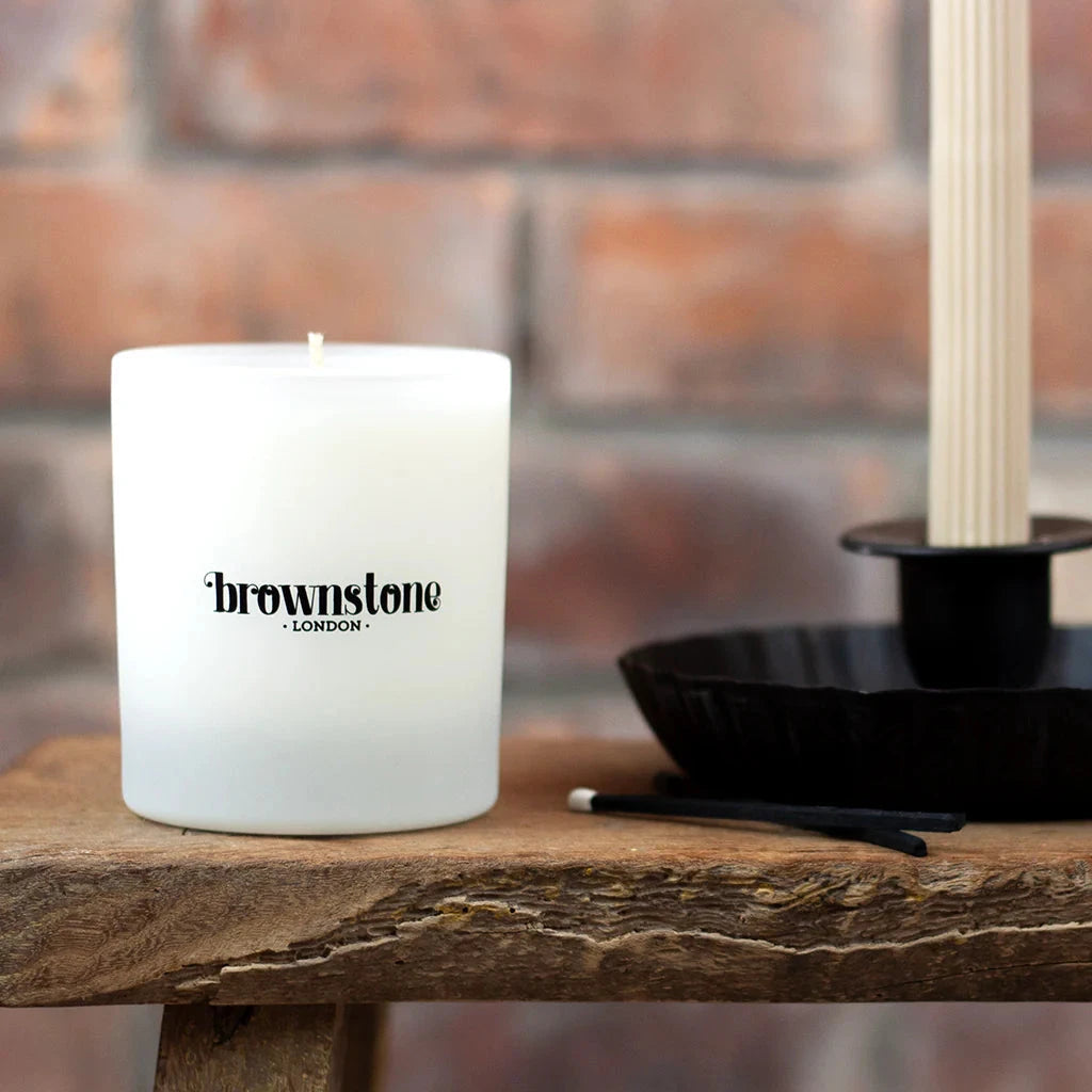 Boxed Candle | Woodsmoke & Amber Candle Brownstone London 