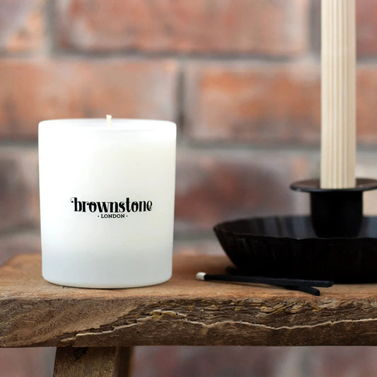 Boxed Candle | Woodsmoke & Amber Candle Brownstone London 