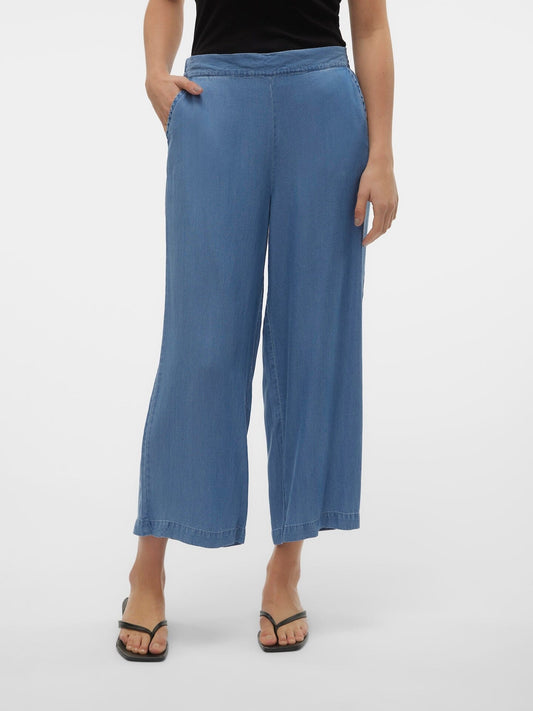 Bree Culottes | Medium Blue Denim Pants Vero Moda 