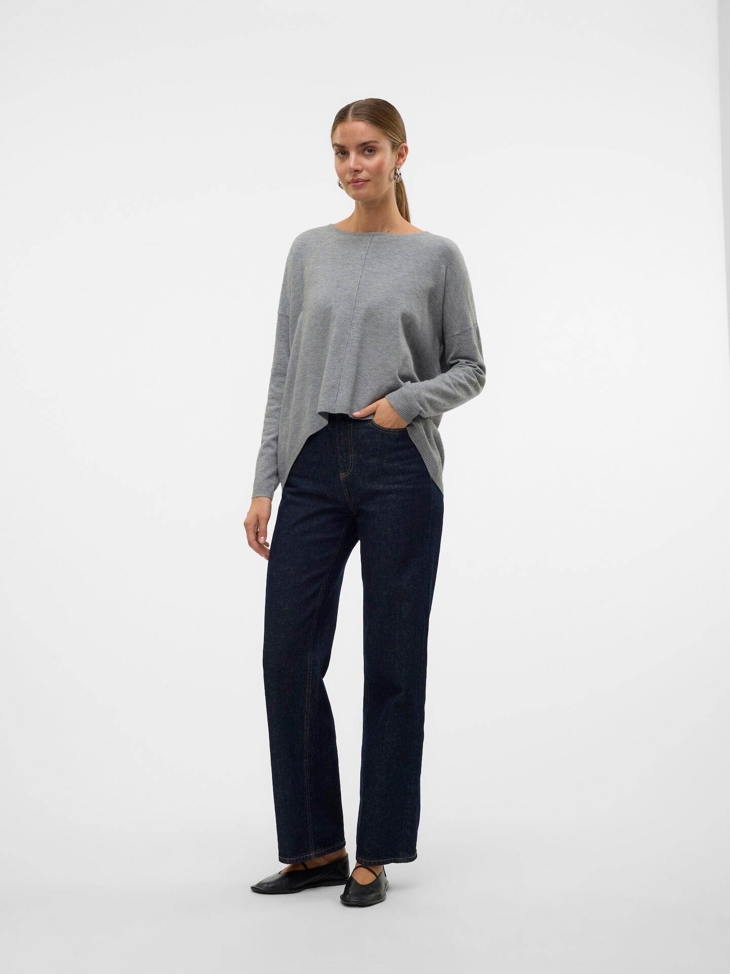 Breeze Zip Blouse | Medium Grey Shirts & Tops Vero Moda 