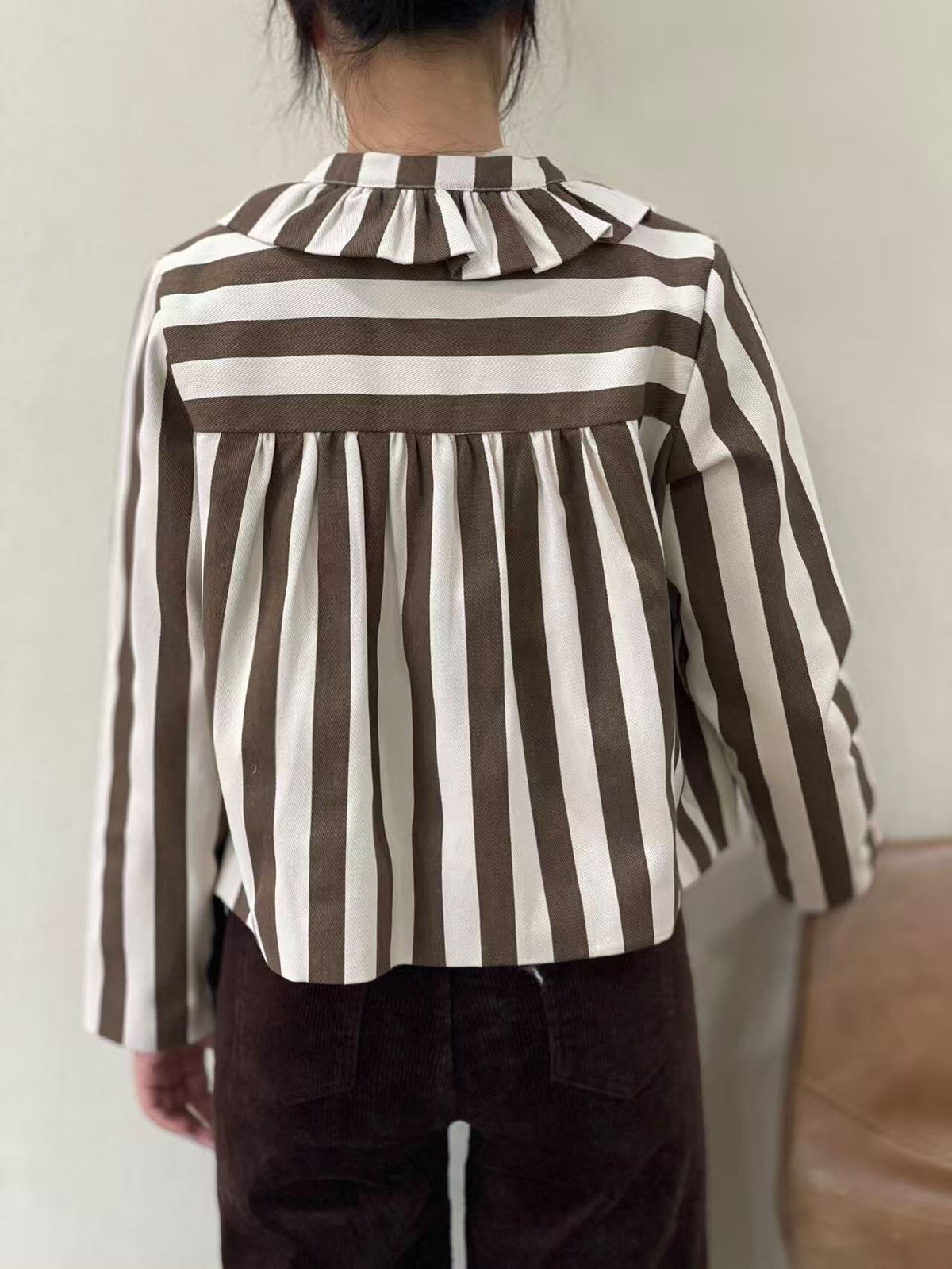 Brigitte Jacket | Chocolate Stripe Jacket Parisienne Collection 