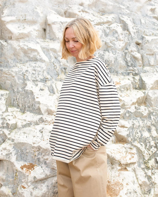 Bryony Stripe Top | Black/Cream Shirts & Tops Chalk 