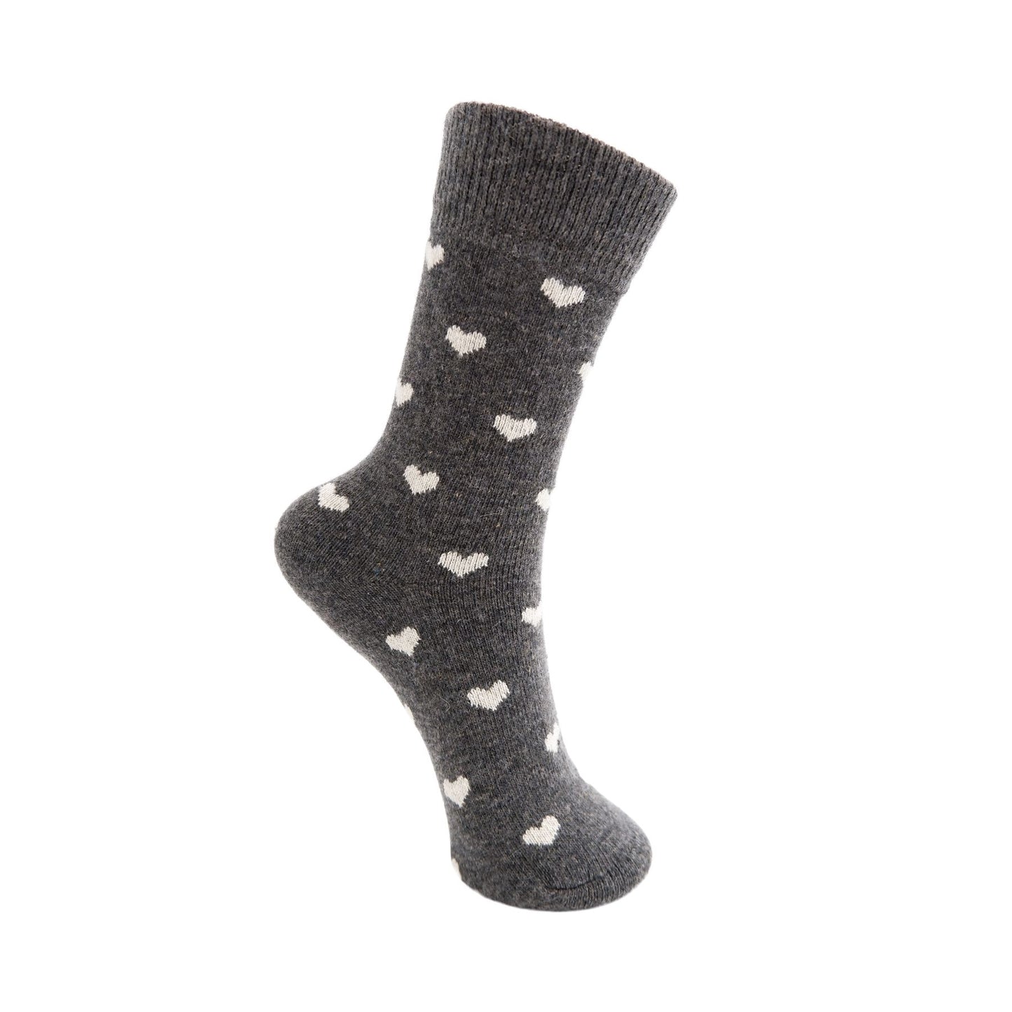 Cai Heart Wool Sock | 2 Colours Socks Black Colour 