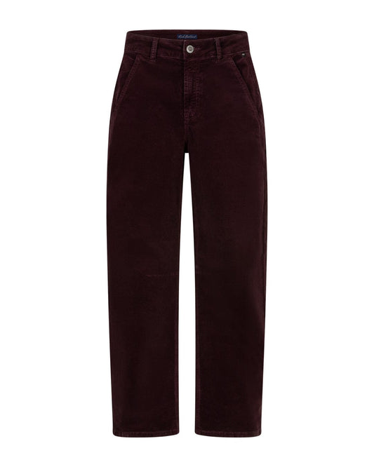 Caitlina Trousers | Burgundy Pants Red Button 