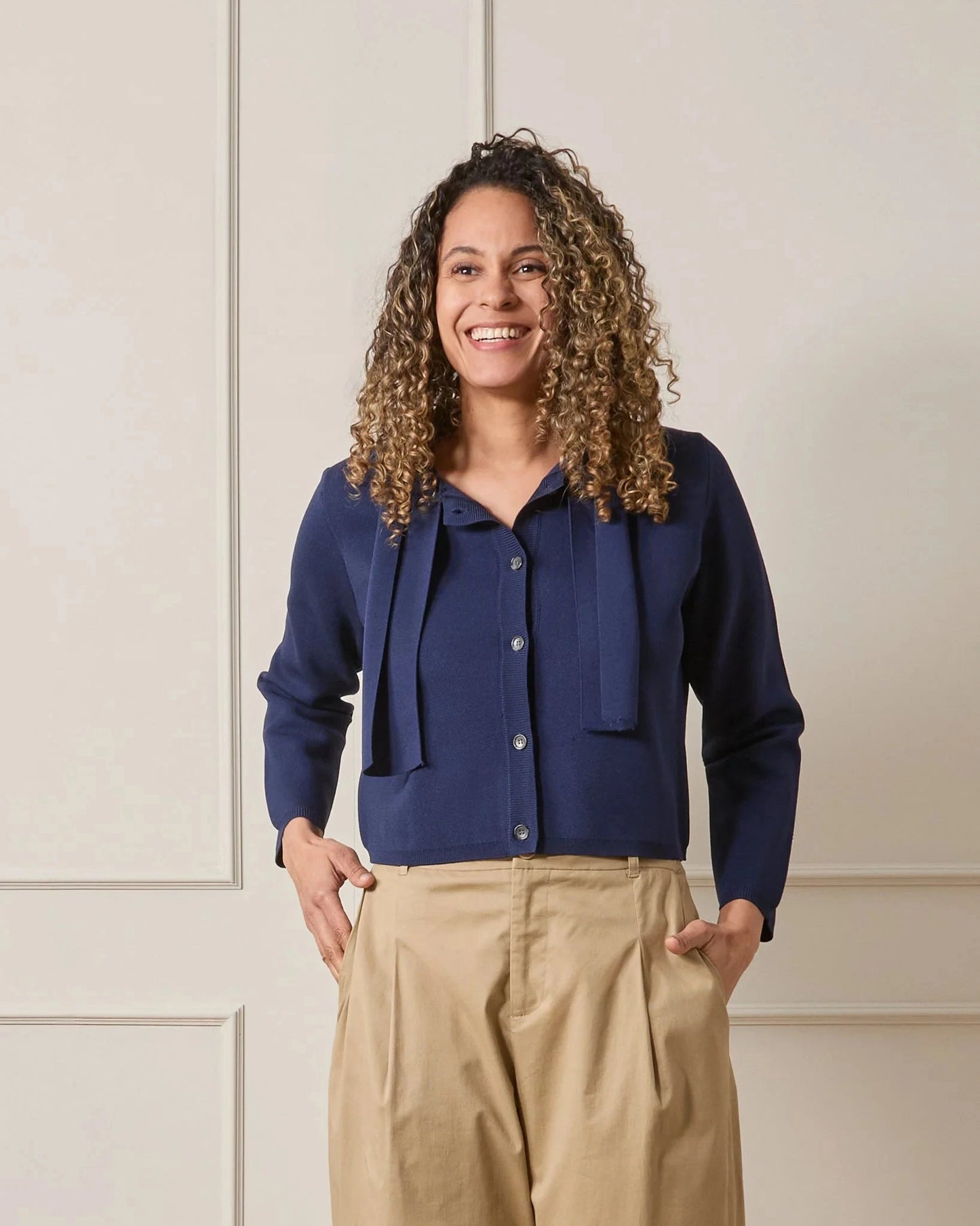 Camilla Cardigan | Navy Cardigan Chalk 