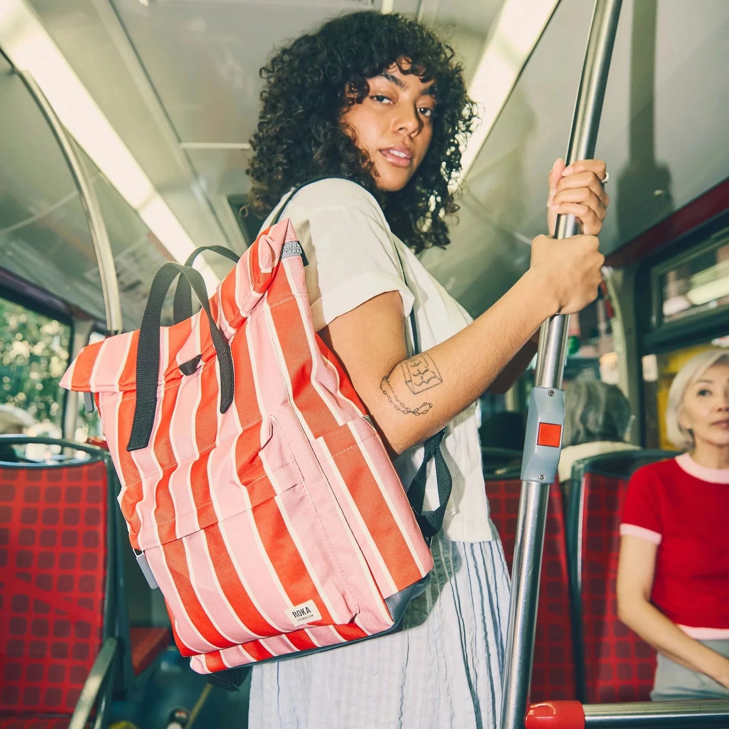 Canfield Canvas | Medium | Seaside Stripe Backpacks Roka 