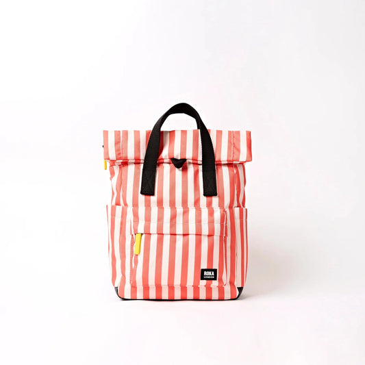 Canfield Canvas | Small | Coral Stripe Backpacks Roka 