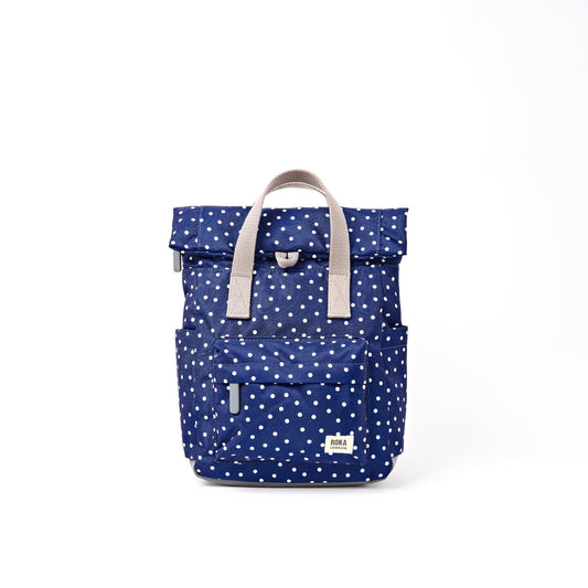 Canfield Canvas | Small | Navy Polka Dot Backpacks Roka 