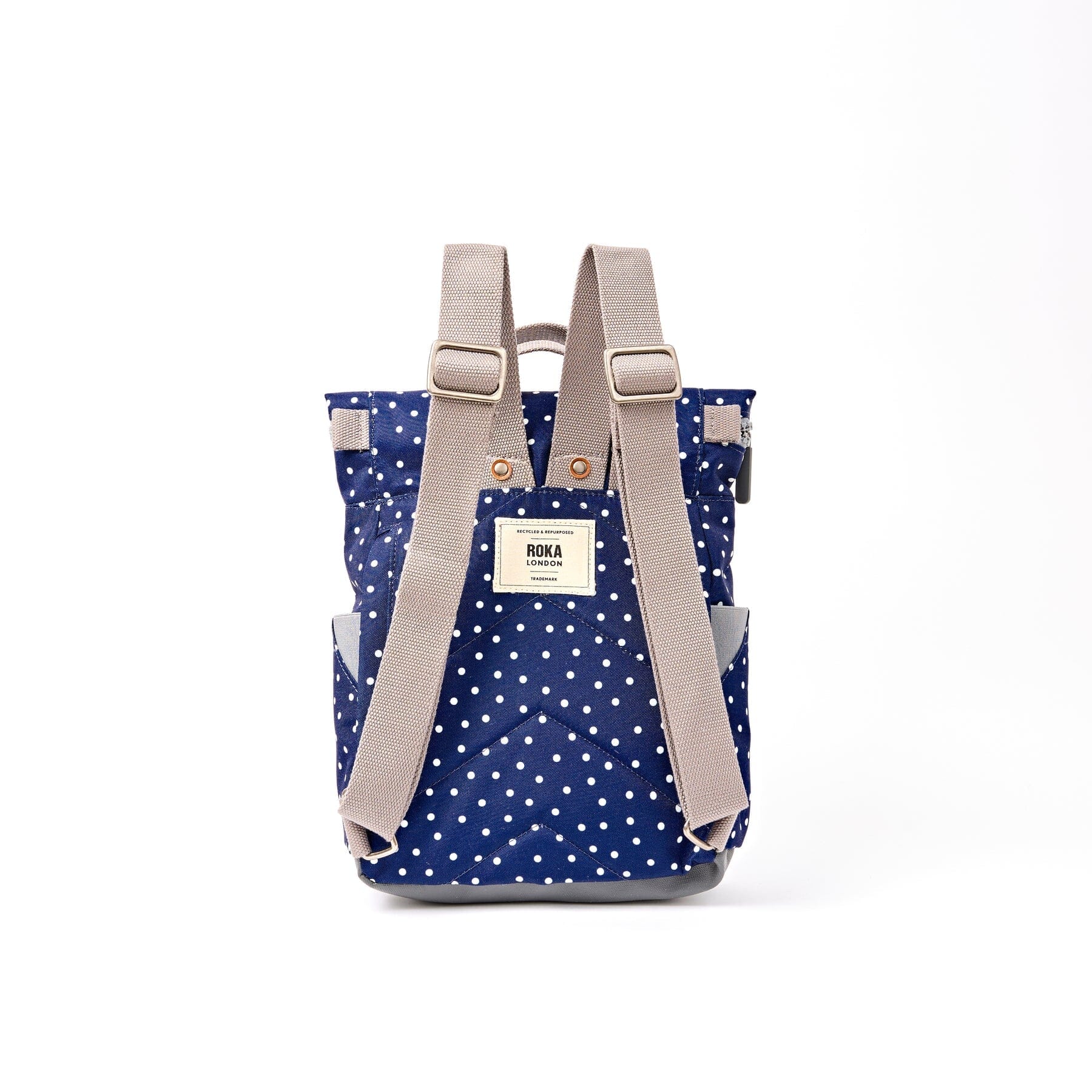 Canfield Canvas | Small | Navy Polka Dot Backpacks Roka 