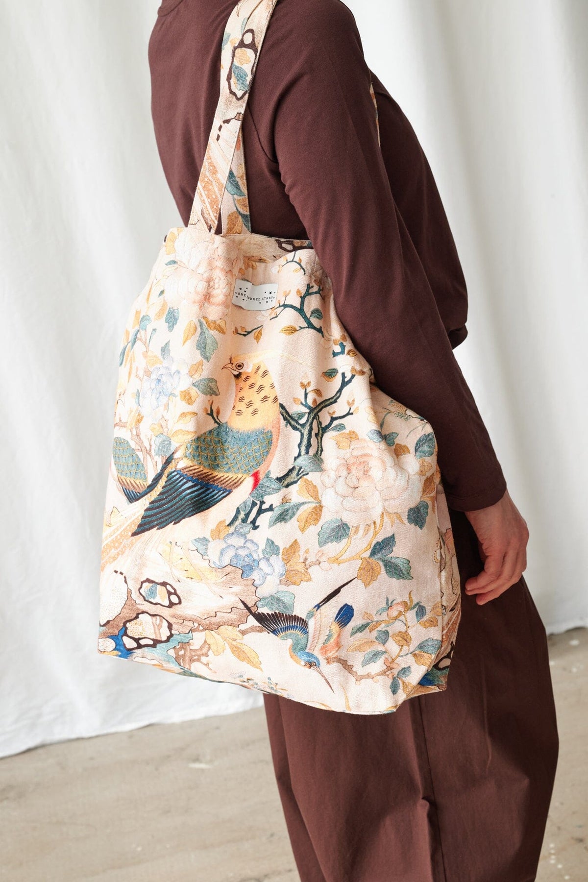 Canvas Bag | Hummingbird | Nude Handbags One Hundred Stars 
