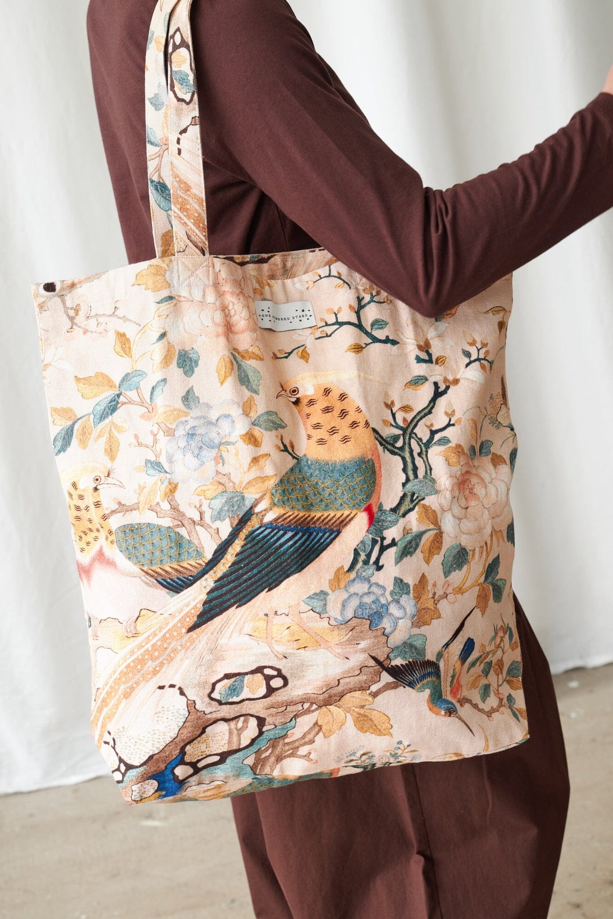 Canvas Bag | Hummingbird | Nude Handbags One Hundred Stars 