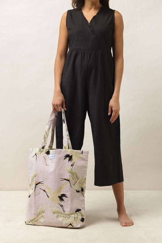 Canvas Bag | Stork Plaster Pink Handbags One Hundred Stars 