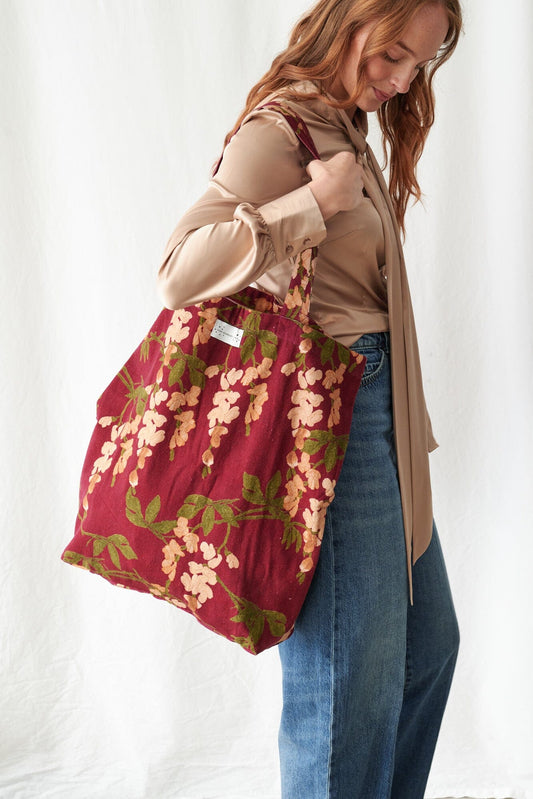Canvas Bag | Wisteria | Plum Handbags One Hundred Stars 