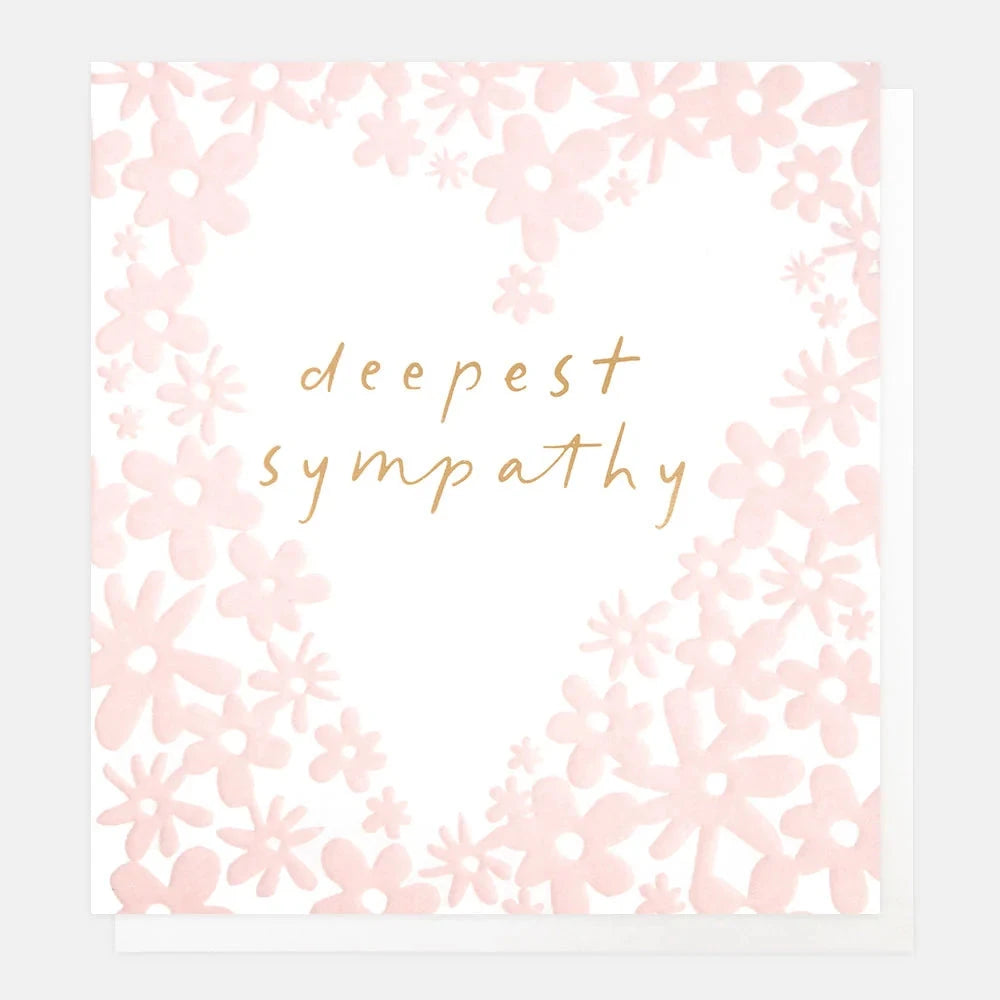 Card | Deepest Sympathy Pink Floral Heart Greeting card Caroline Gardner 