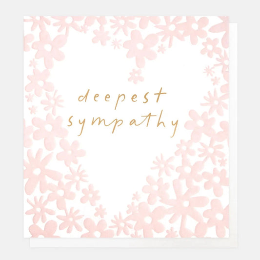 Card | Deepest Sympathy Pink Floral Heart Greeting card Caroline Gardner 