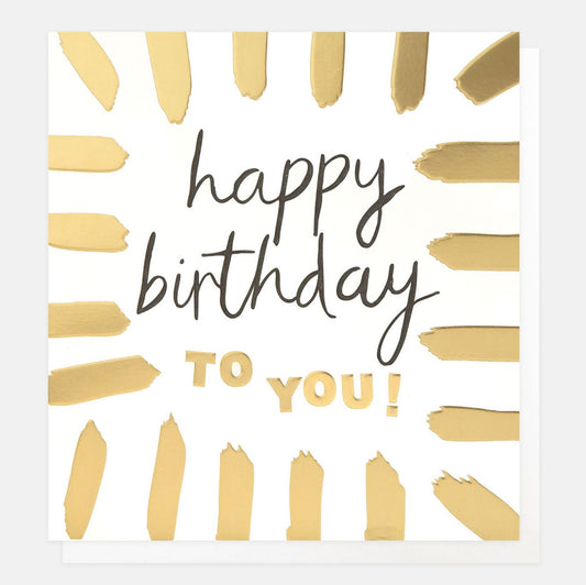 Card | Happy Birthday Gold Burst Greeting card Caroline Gardner 