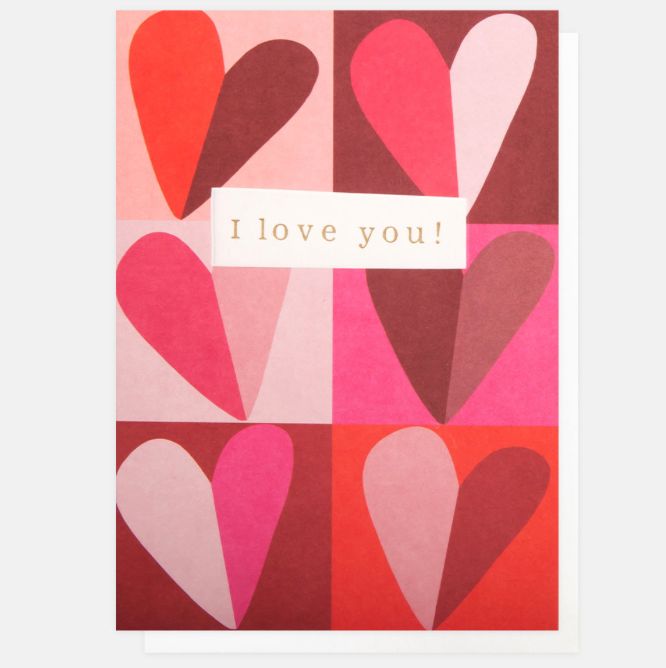 Card | I Love You Patchwork Heart Greeting card Caroline Gardner 