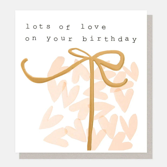 Card | Lots of Love on your Birthday Confetti Heart Present Greeting card Caroline Gardner 