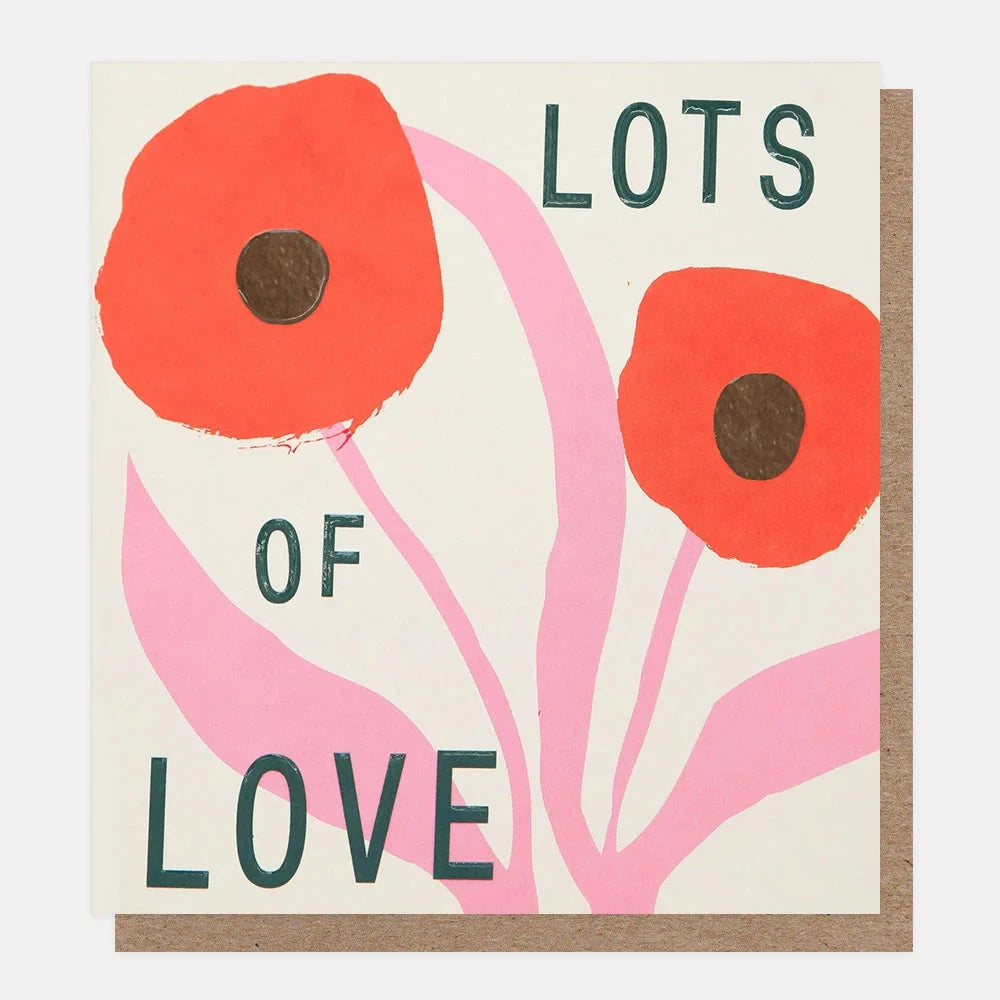 Card | Lots of Love Poppies with Pink Stems Greeting card Caroline Gardner 