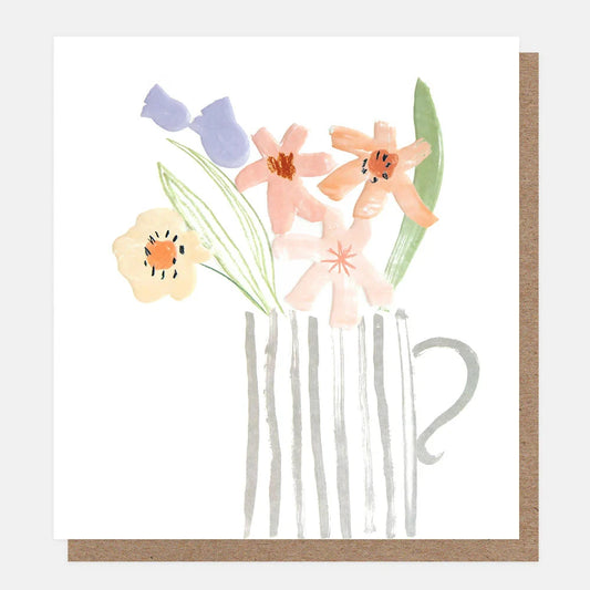 Card | Painterly Florals in Stripey Vase Greeting card Caroline Gardner 
