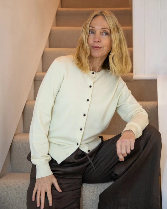 Caroline Cardigan | Light Stone Cardigan Chalk 