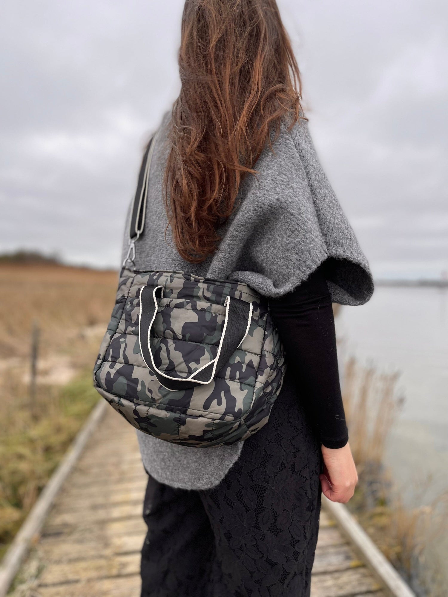 Cassy Bag | Camouflage Handbags Black Colour 