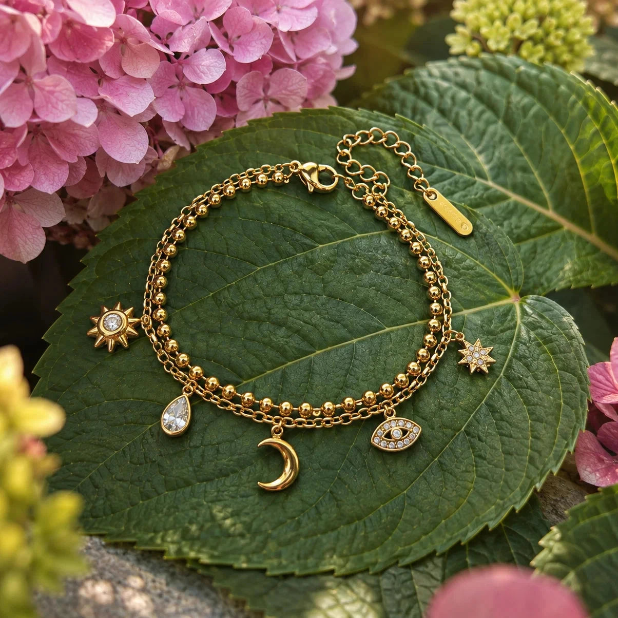Celestial Charm Bracelet Bracelet Ocean Ripples 
