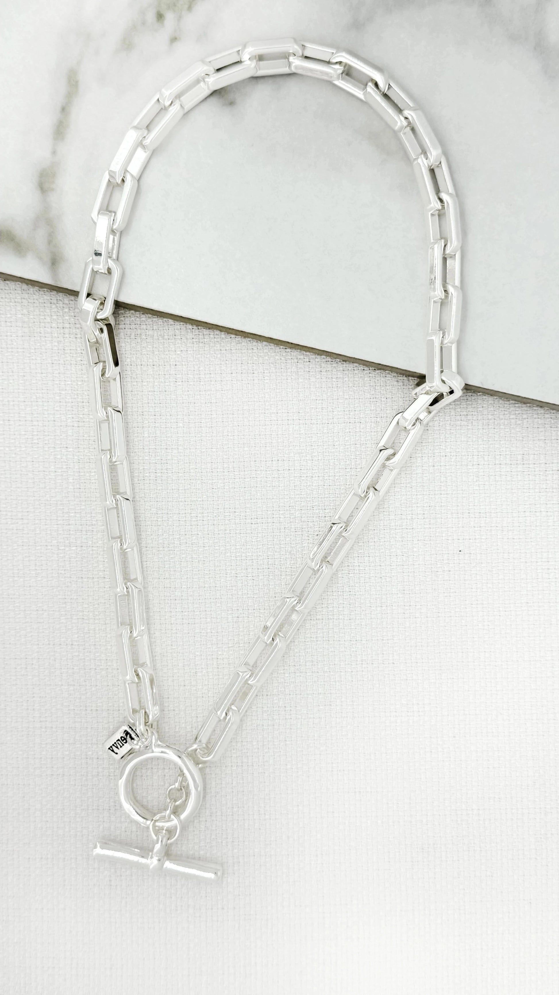Chain T Bar Necklace | Silver Necklaces Envy 
