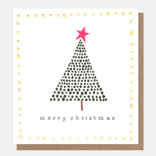 Christmas Card | Dotty Tree in Gold Frame Greeting card Caroline Gardner 