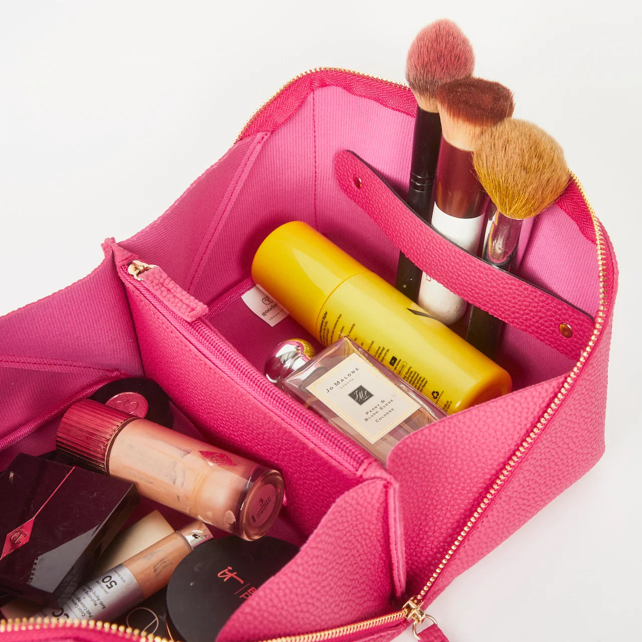 Cinnabar Cosmetic Case | Magenta Makeup Bag Goodeehoo 