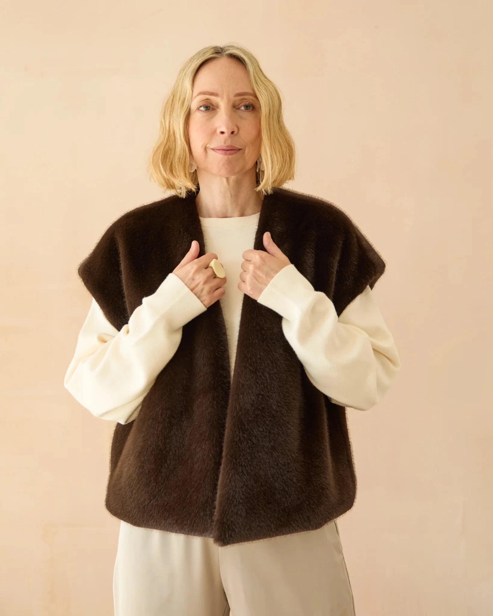 Claire Gilet | Cocoa Gilet Chalk 