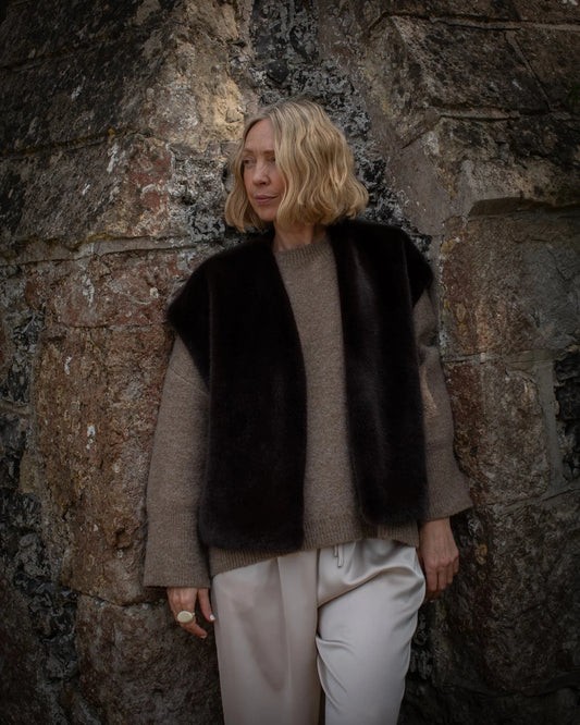 Claire Gilet | Cocoa Gilet Chalk 