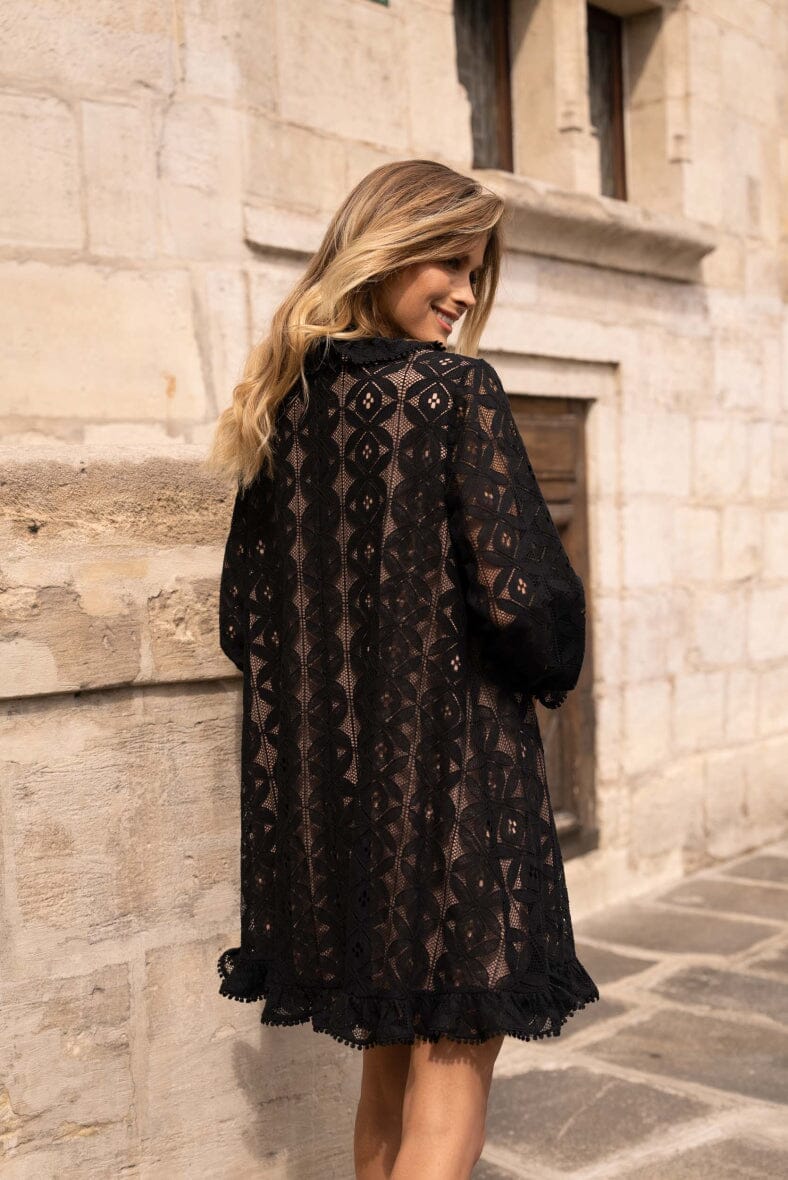 Clementine Frill Dress | Black Dress Parisienne Collection 
