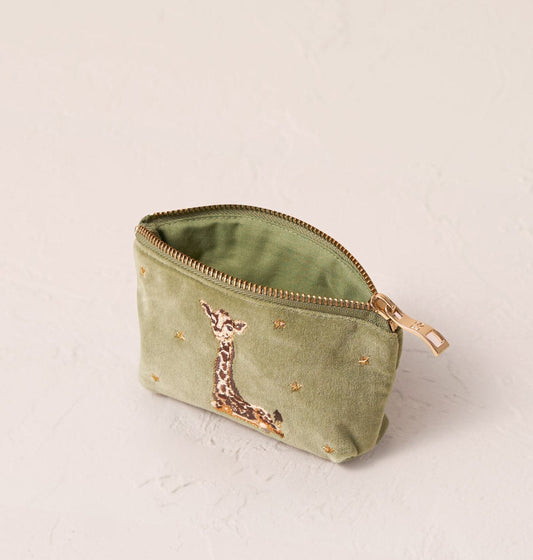 Coin Purse | Giraffe Mother & Baby | Olive Purse Elizabeth Scarlett 