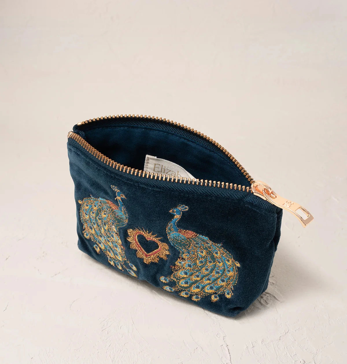 Coin Purse | Peacock Floral | Ink Blue Purse Elizabeth Scarlett 