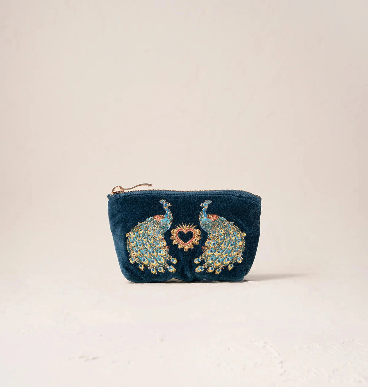 Coin Purse | Peacock Floral | Ink Blue Purse Elizabeth Scarlett 