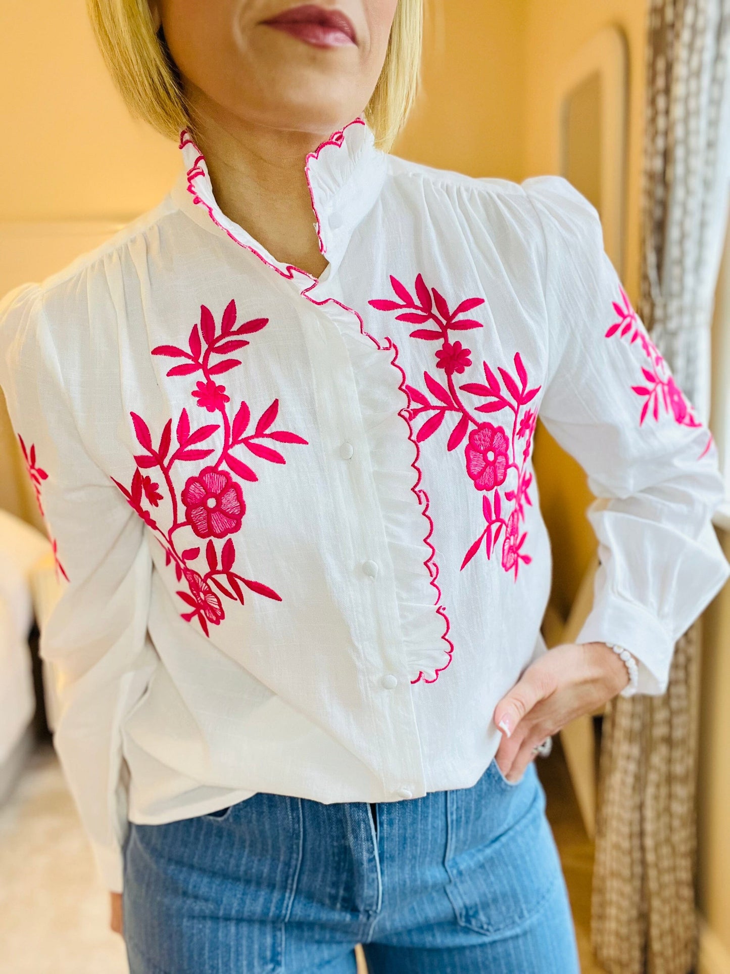 Colette Blouse | 2 Colours Blouse French Edit Fuchsia XS 