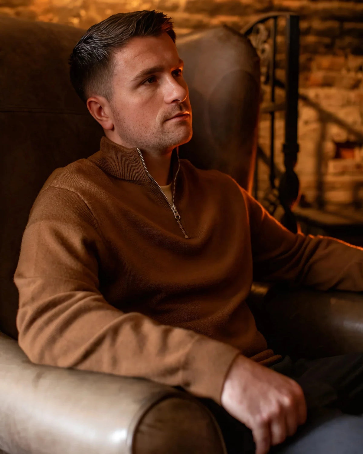 Connor Quarter Zip | Hazelnut Shirts & Tops Chalk 