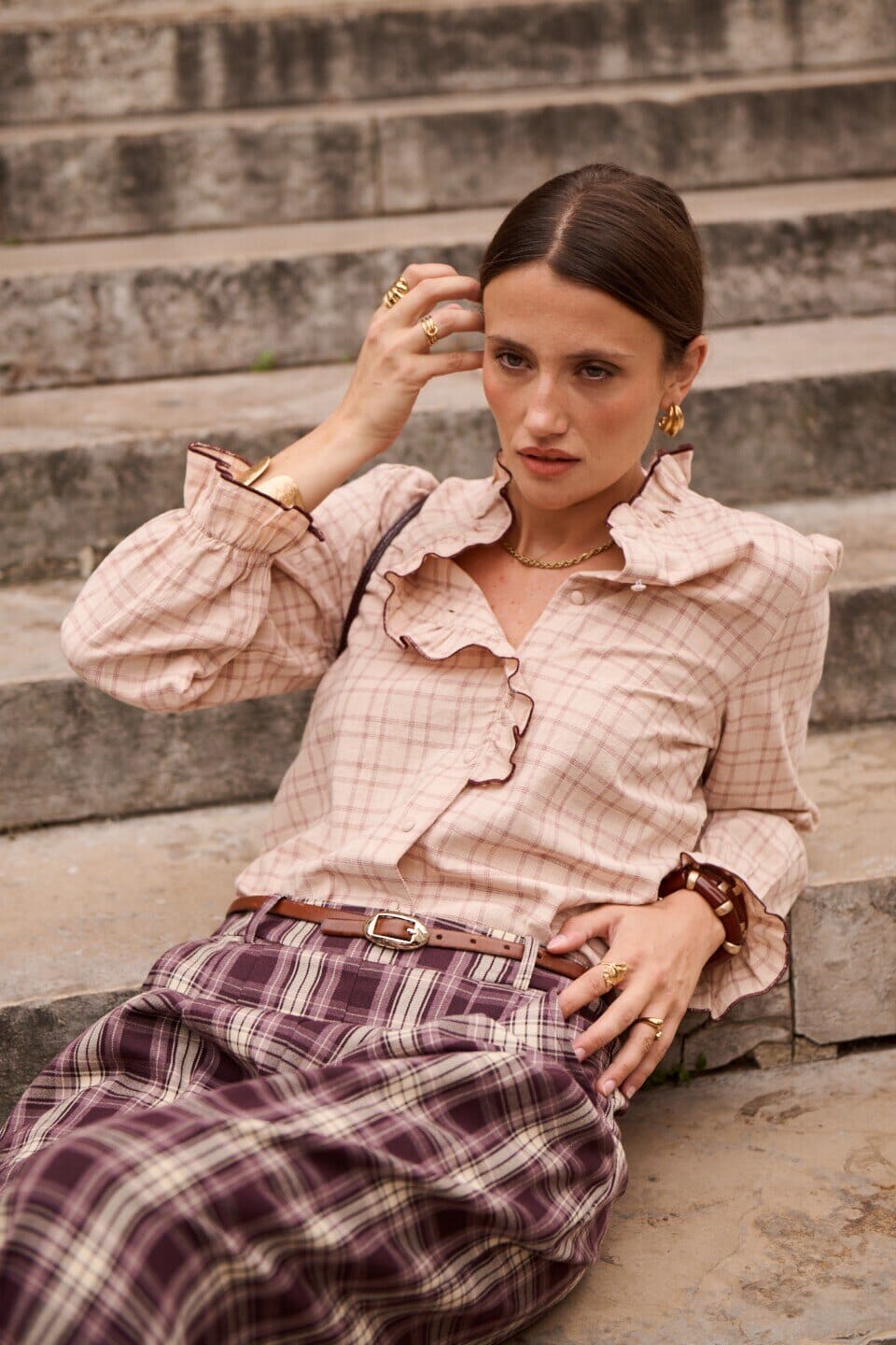 Cora Shirt | Burgundy Shirt Parisienne Collection 